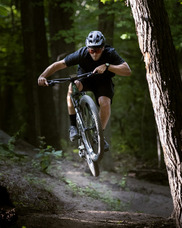 Biker Testing Out the New Mountain Biking Trails Being Built at Johnson Park
