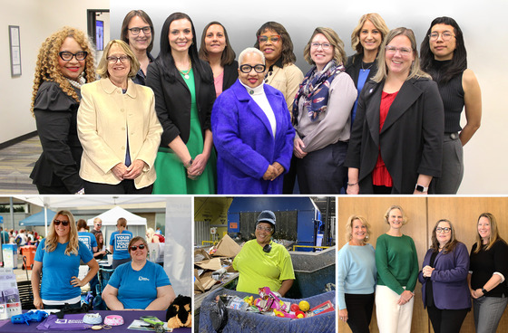 image collage of female staff members and commissioners