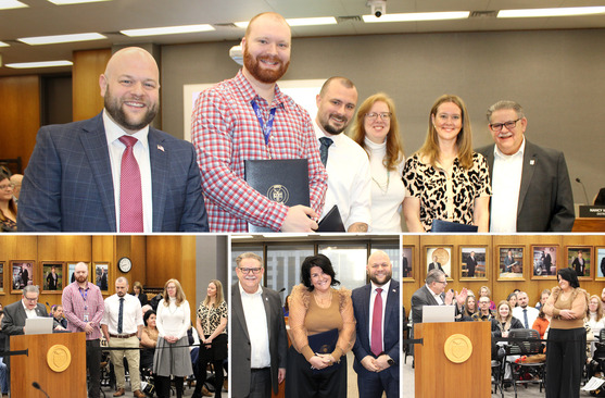 collage of the staff receiving the emplioyee recognition awards