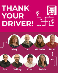 Thank Your Driver graphic with all of the drivers pictures