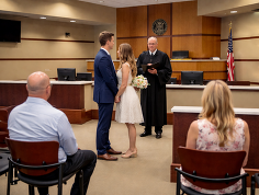 Image of a wedding ceremony in the 63rd District Court