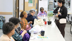 A woman working with seniors