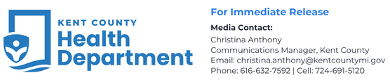 Kent County Health Department Press Release Header Including Media Contact Information