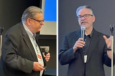 Side by side images of Al Vanderberg and Tim Beck speaking