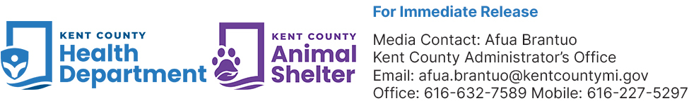 Health Departmment and Animal Shelter header - contact afua.brantuo@kentcountymi.gov