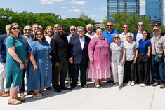 Al, along with other communit leaders, at the river restoration event