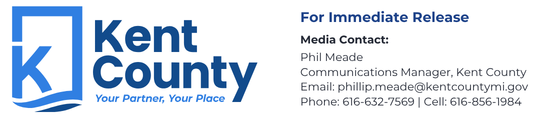Media Release Header for Kent County with Phil Meade as Contact