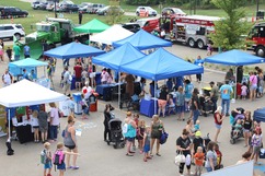 Aerial image of the community fest event