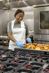 A woman preparing food