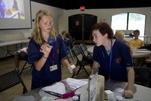 Image of two girls at Vet Camp