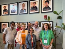 Image of a restaurant visit with county officials