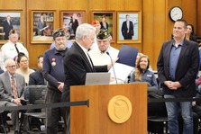 Image of the 2024 Veteran of the Year award being given to Joe Kline