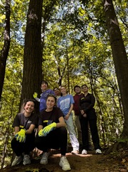 Volunteers from GVSU helped control invasive species at Johnson Park in June 2026