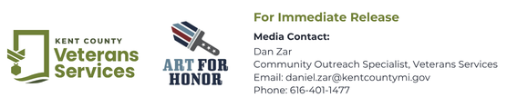 Art for Honor and Kent County Veterans Services Joint Media release header