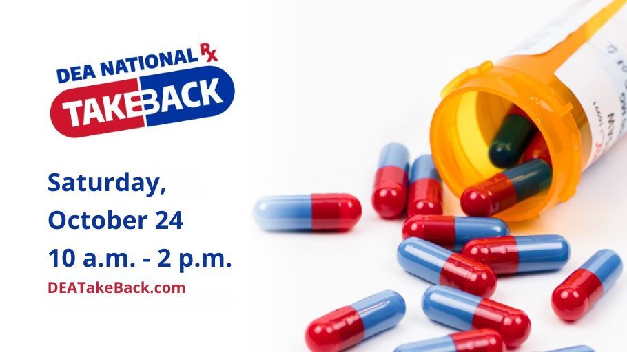 Graphic Display of Medication with Text About Drug Take Back Day on October 24