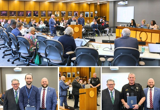 Collage of the Employee Service Recognition awards