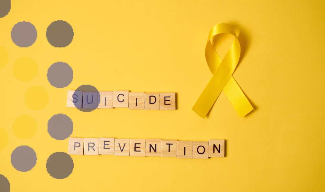 Suicide Awareness with Ribbon Banner
