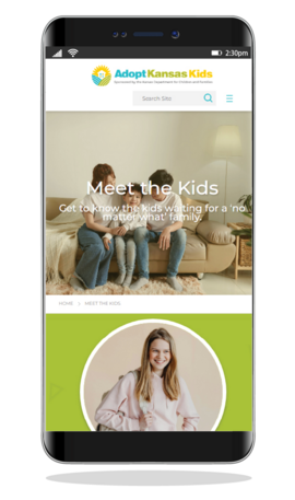 Adopt Kansas Kids Website Image On Phone