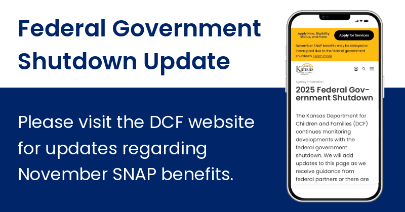 Federal Government Shutdown Update: Please visit the DCF website for updates regarding November SNAP benefits.