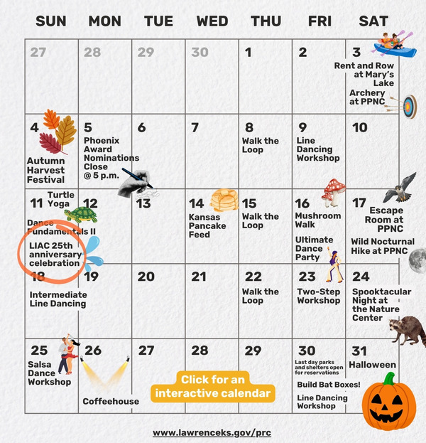 PRC October Calendar
