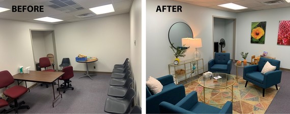 Court interview room before and after