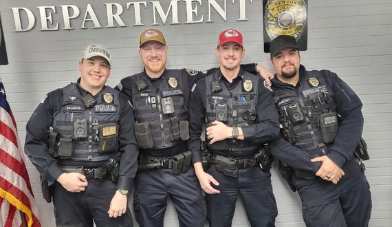 Police in Chiefs hats 2-12-23