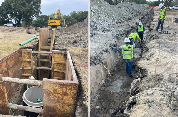 Construction on Fox Ridge sewer extension 9-28-23