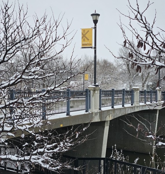 Sand Creek bridge in snow 1-5-24