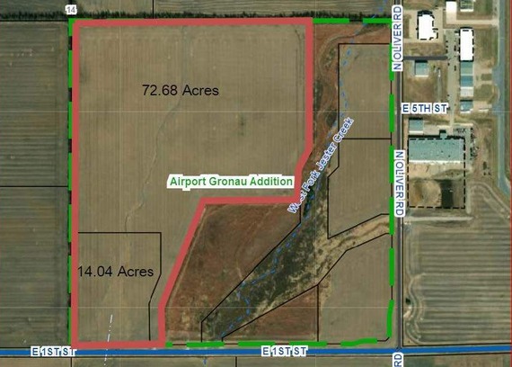 Map showing airport property listed for sale