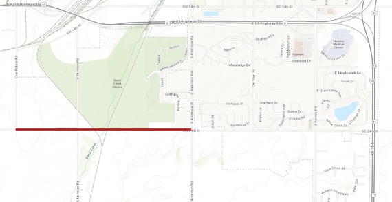 Map showing closure of SW 24th Street between Anderson and Cow Palace