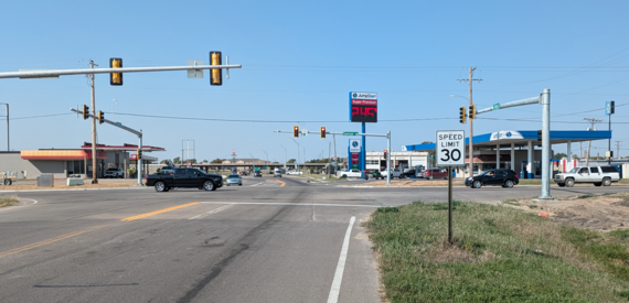 New traffic signals at First and Spencer