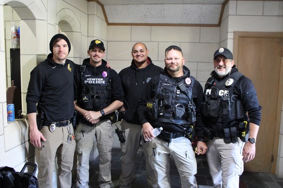 Officers at Emberhope kickball tournament