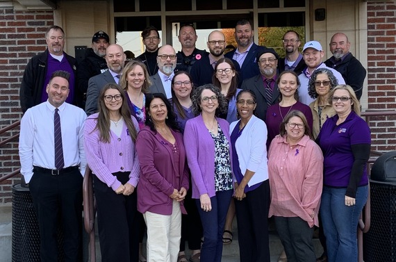 City staff wearing purple for Domestic Violence Awareness