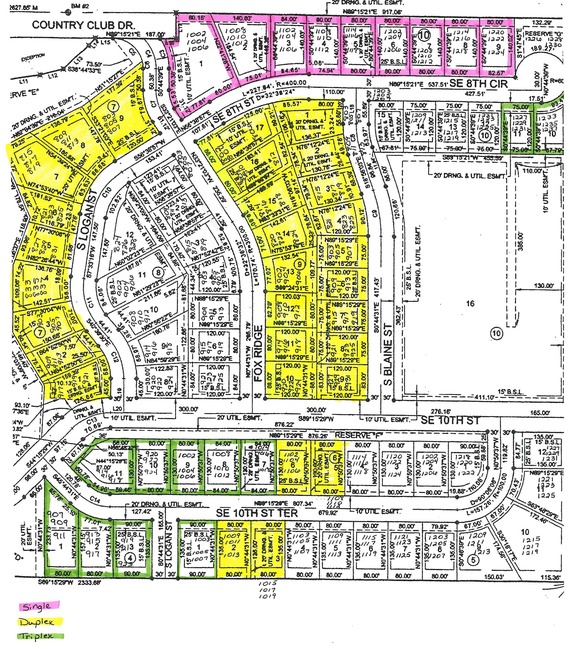Map of Fox Ridge development lots under construction