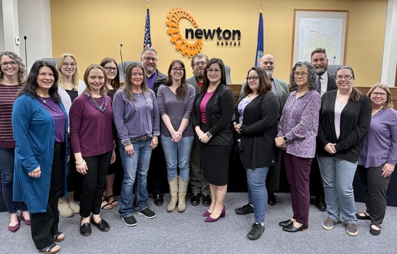 City staff wearing purple for International Women's Day