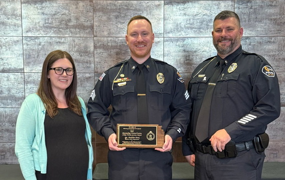 Brandon Deck with victim service award