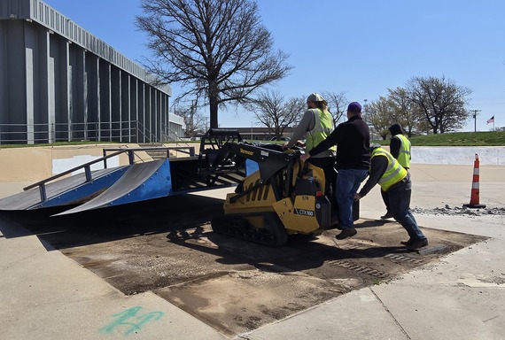 Concrete work at skate park