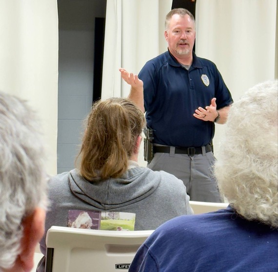 Sgt. Douglass presenting at Senior Center