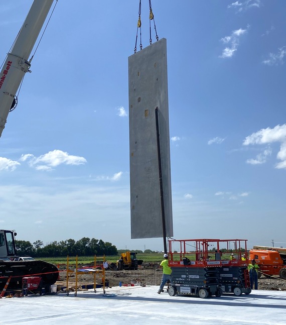 Concrete panel going up at new GAF facility