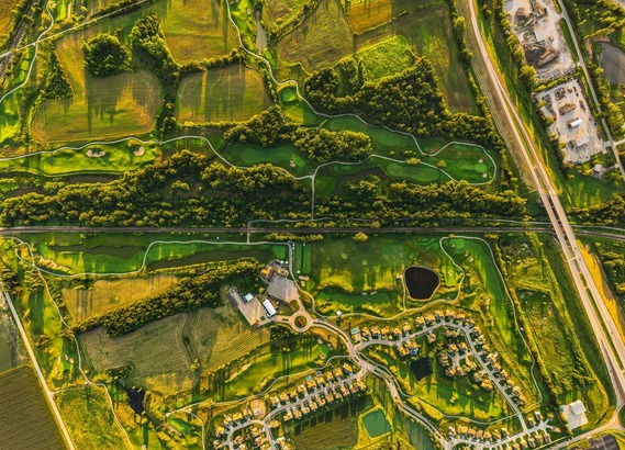 sand creek golf course arial shot