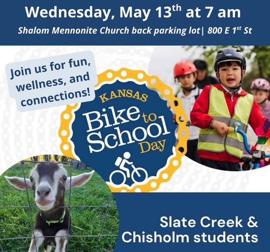 Bike to School Day at Slate Creek and Chisholm Middle School, Wednesday May 13th