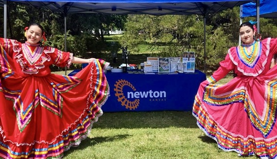 City of Newton booth with Azteca dancers at the "Unity in the Community" event May 9th.