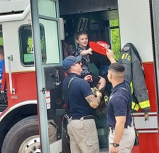 Fire/EMS interacting with event goers durting the "Unity in the Community" event May 9th.