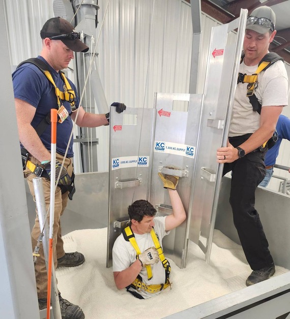 Fire/EMS members train in MKC's grain rescue simulator
