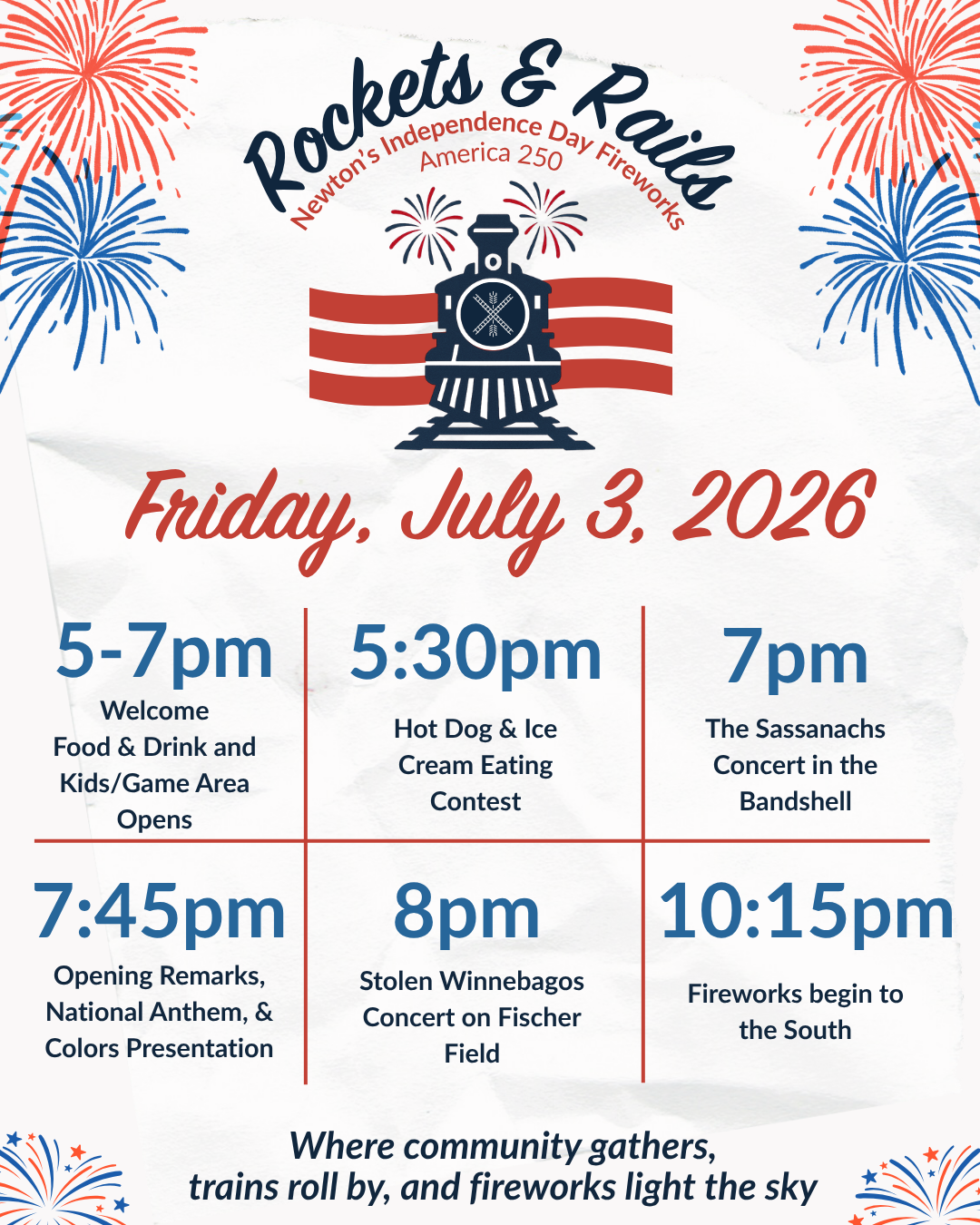 Rockets & Rails Schedule