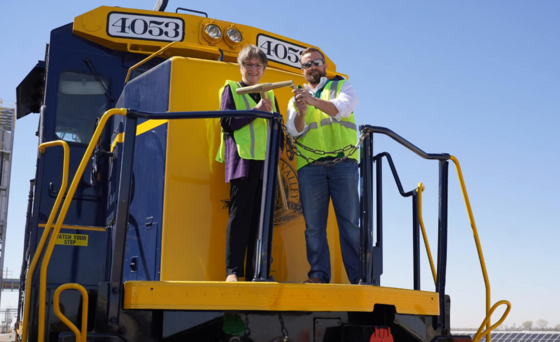 Governor Kelly visiting Cimarron Valley Railroad last month