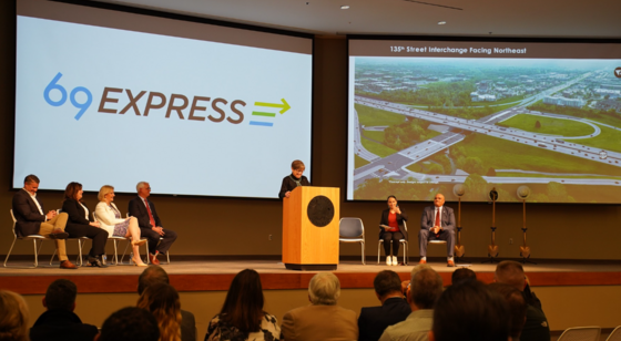 Governor Kelly speaks about 69Express, Kansas' first express toll lane project