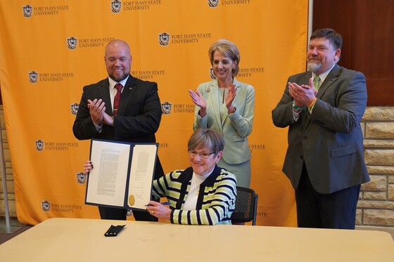 Governor Kelly Ceremonially Signs Bill Creating Higher Education Partnership in Western Kansas 