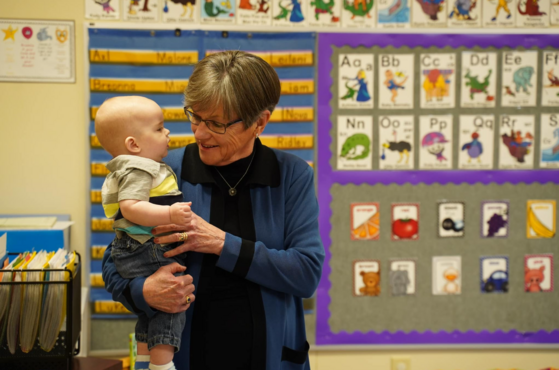 Governor Kelly during at visit to The Family Resource Center in Pittsburg