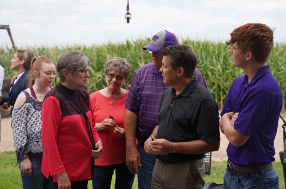 Governor Kelly at R&E Goering Farms in Moundridge, where she signed bills investing in water resources